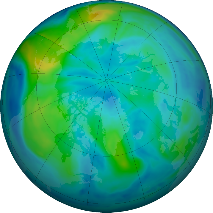 Arctic ozone map for 14 October 2020